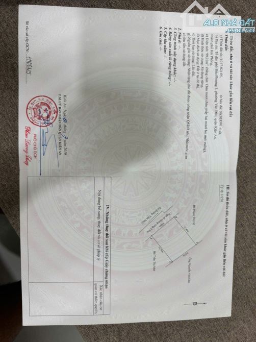 cần bán lô đất 99m ngang 9m chia đươc 2 lô giá 26 tỷ gần ngã 5 kiến an hải phòng
