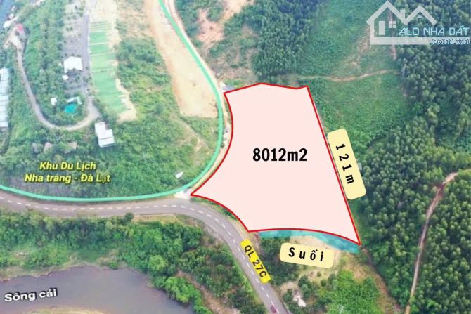 Bán đất  2 mặt tiền đương nhựa quốc lộ 27C xã Cầu Bà huyện Khánh Vĩnh