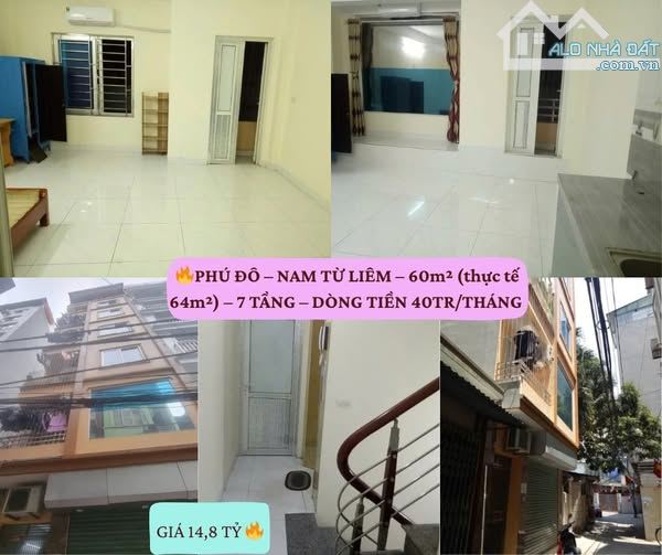 CCMN – PHÚ ĐÔ – NAM TỪ LIÊM – 60m² (thực tế 64m²) – 7 TẦNG – 13 PHÒNG– GIÁ 14,8 TỶ