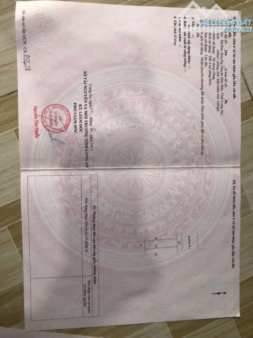 BÁN LÔ ĐẤT NGAY ĐƯỜNG SỐ 1 ĐỨC HOÀ DT 10X20 GIÁ 3TY1(TL) SHR SANG TÊN NGAY
