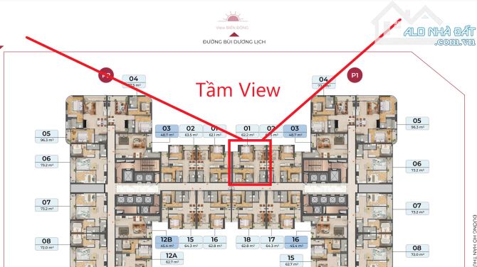 Cần bán căn hộ 2PN 61,8m2, tầng 12A Peninsula Đà Nẵng, mặt sông Hàn- Sổ đỏ lâu dài