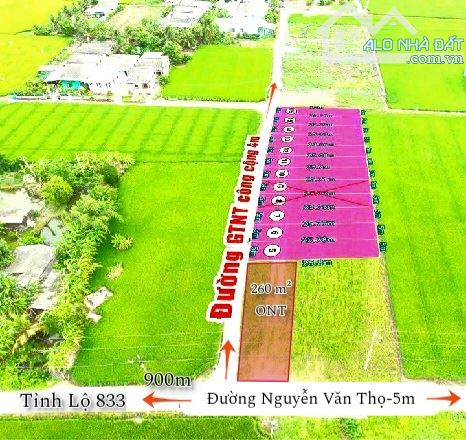 Hàng Vip, 260m2 đất thổ cư góc 2 mặt tiền 10 x26m, chỉ 799 tr