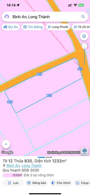 THÔNG TIN CHI TIẾT MỘT SỐ ĐẤT NỀN BÁN TẠI BÌNH AN, LONG THÀNH