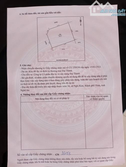 ĐẤT ĐẠI THÀNH NGHI KIM LÔ GÓC LỐI 2 ĐƯỜNG HỒNG LIỄU - P VINH HƯNG,