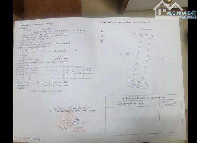 🏡 BÁN ĐẤT NGÕ 48 LỆNH BÁ CHÍNH TRỌNG – HÙNG VƯƠNG, HỒNG BÀNG- HẢI PHÒNG 🏡