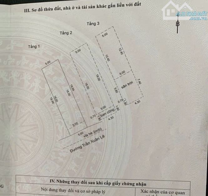 Bán nhà 3 tầng 3 mê Trần Xuân Lê. Dt 100m2 ngang 5m sát Huỳnh Ngọc Huệ vị trí kdoanh đẹp