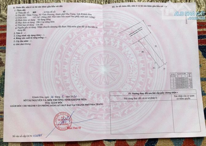 bán 145.1m2 giá 17tr/m2 đường 13m thôn trung vĩnh phương, nhận ký gửi nhà đất nha trang