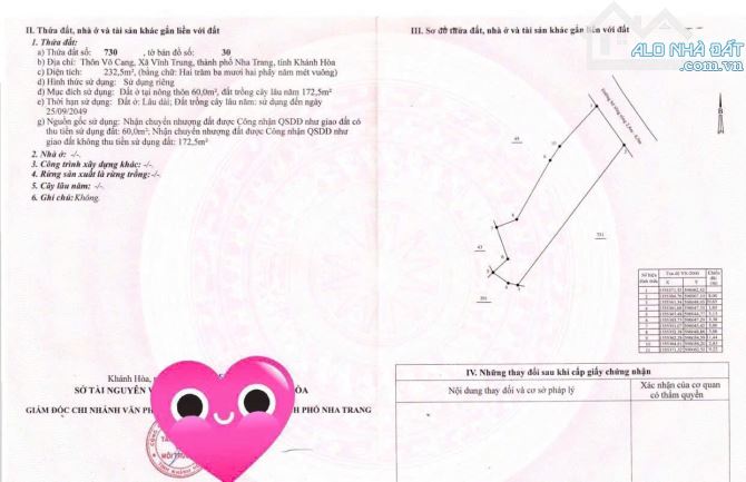 Đất Võ Cạnh Vĩnh Trung gần sân bóng dt 232m2 có thổ cư giá 2ty5 - 10