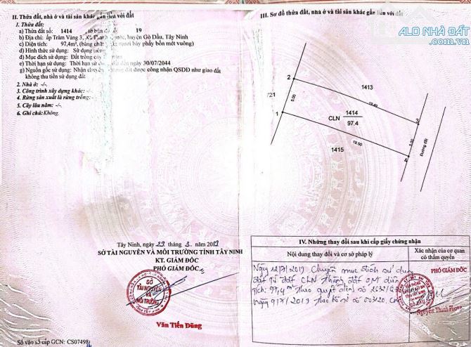 Bán đất đường xe hơi Pháo Binh, Thanh Phước, Gò Dầu, Tây Ninh - 1
