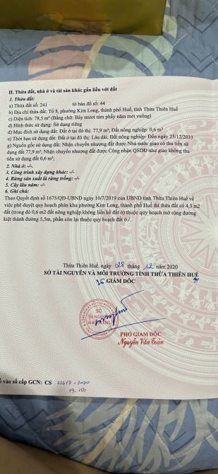 BÁN ĐẤT KIM LONG GẦN CẦU NGUYỄN HOÀNG GIÁ 2TY2XX - 1