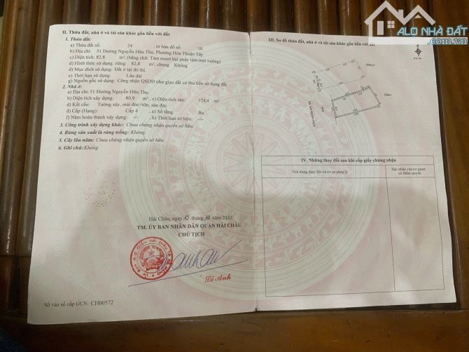 Bán Nhà 3 Tầng Mặt Tiền Nguyễn Hữu Thọ - Hải Châu - Tp ĐN - 1