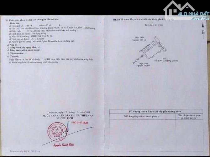 Đất đường Bình Nhâm 38 Thuận An Bình Dương giá 2,55 tỷ - 2