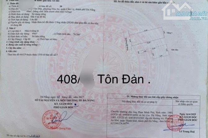 📌📌📌LÀM VIỆC TRỰC TIẾP GIÁ TỐT !!! Bán căn nhà Mê Lững đúc kiệt 408/ Tôn Đản - 2