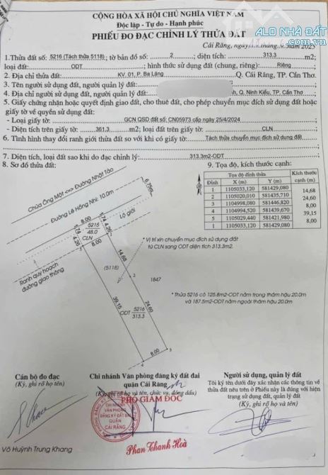 Bán 361 Đất Thổ Cư Mặt Tiền Lê Hồng Nhi - Cái Răng - 3