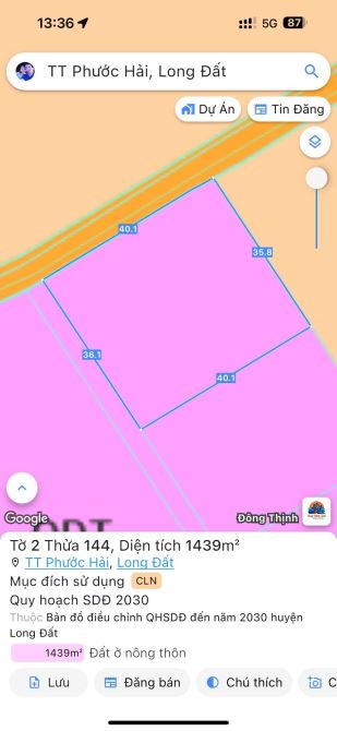 ✅LÔ ĐẤT VƯỜN THỊ TRẤN PHƯỚC HẢI - VIEW NÚI SIÊU ĐẸP   💥LÔ GÓC 1439M2 - NGANG 40x36M  - qu - 3
