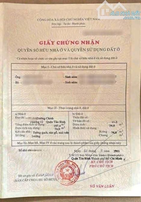 RẤT GẤP BÁN NÊN GIÁ RẤT RẺ TRƯỜNG CHINH P13 TÂN BÌNH 74m2 dòng tiền 15triệu chỉ còn 4,9 tỷ - 3