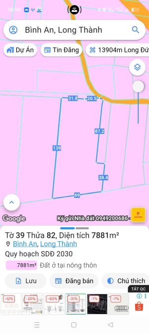 THÔNG TIN CHI TIẾT MỘT SỐ ĐẤT NỀN BÁN TẠI BÌNH AN, LONG THÀNH - 4