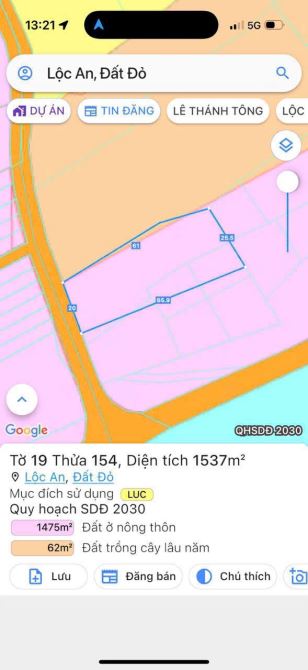NHÀ VƯỜN LỘC AN - ĐẤT ĐỎ - BRVT 🌈DT 1537m2 (20x65m nở hậu 25m); Sẵn 100m2 thổ cư - 4
