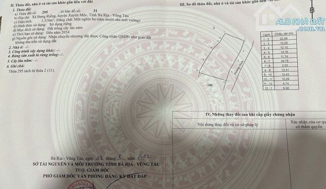 Siêu phẩm 84m mặt tiền đường nhựa ngay sát KDL Hồ Cốc, Hồ Tràm. Giá đầu tư F0 - 6