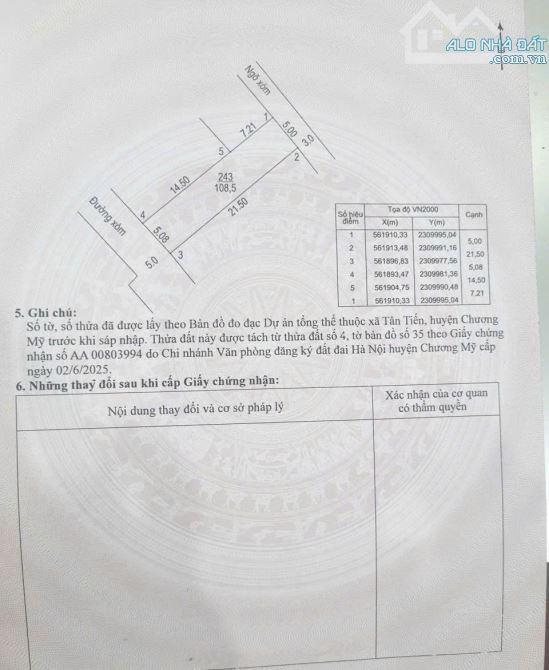 cc cần bán DT ; 86m full ô tô đỗ cửa giá hơn tỉ vị trí gò chè xã xuân mai - 6