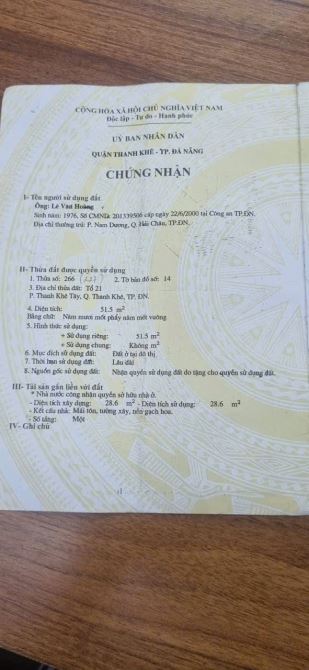 📌📌📌LÀM VIỆC TRỰC TIẾP GIÁ TỐT !!! Bán nhà k87/ Dũng Sĩ Thanh Khê - 7