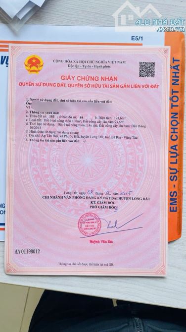 🌈🌈Chủ gủi bán lô đất gần biển xã Phước Hải - TP Hồ Chí Minh. 🌈Dt: 193m2 thổ cư 100m2 - 8