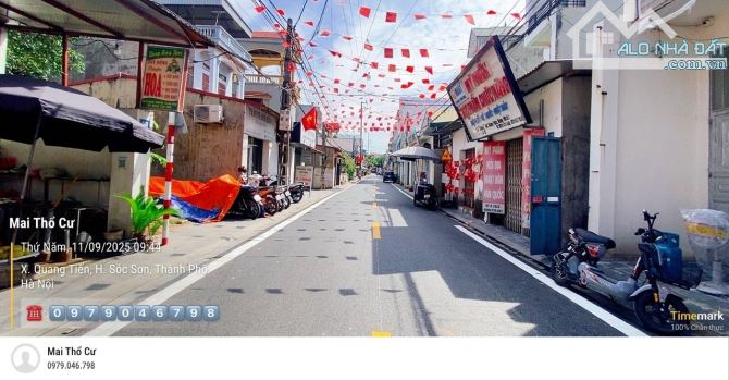 Đất Quang Tiến- Sóc Sơn-100m2-MT 5m- giá đầu tư-ngõ thông-oto đỗ cửa