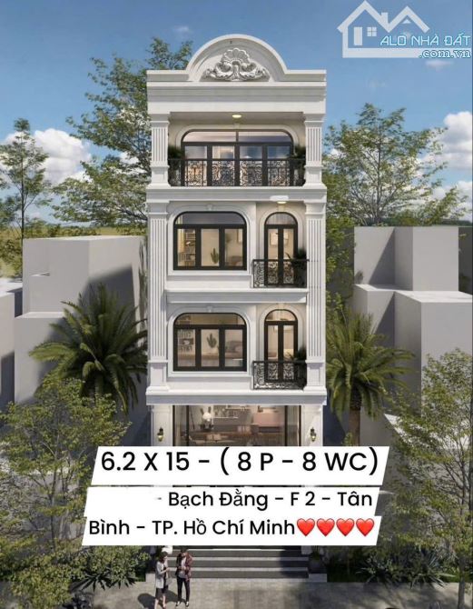 Chỉ cần nhỉnh 13 tỷ có ngay Biệt thự 4 tầng - sát SÂN BAY Tân Sơn Nhất - hẻm 8m - NHÀ MỚI