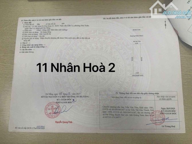Cần bán gấp 1 lô Nhân Hoà 2, Hoà Xuân