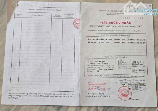 HÀNG HIẾM ĐẤT 1.233M² MT THẠNH LỘC 52, Q12 – GIÁ CHỈ 13,99 TỶ.
