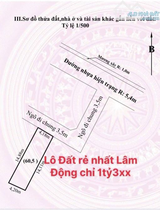 F0 Lâm Động hàng siêu hiếm chỉ với 1,2x tỷ sở hữu lô đất gần uỷ ban Lâm đường 3,5m