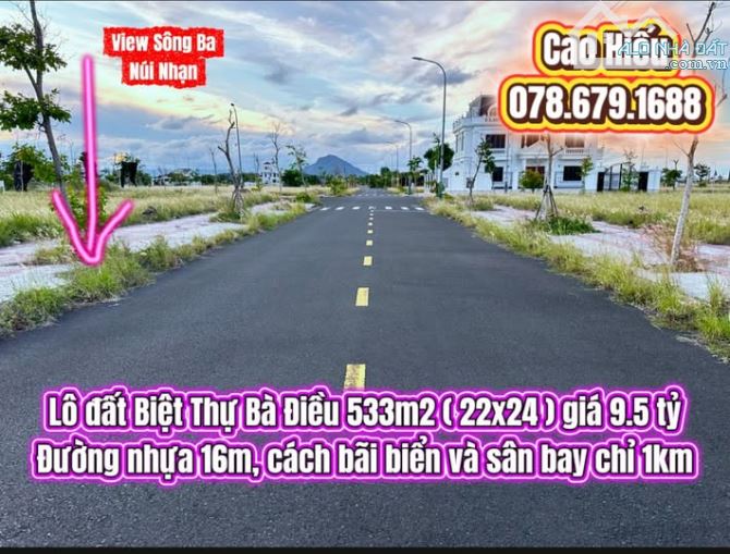 💥Lô đất Biệt Thự Bà Điều 533m2 ( 22x24 ) giá 9.5 tỷ. Đất biển Phú Yên