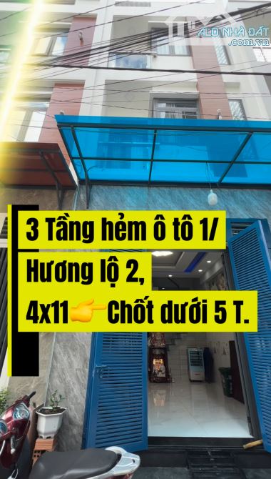 BÁN NHÀ HƯƠNG LỘ 2, 3 TẦNG MỚI Ở NGAY, HẺM Ô TÔ 1 XẸT, CHỈ 5 TỶ..