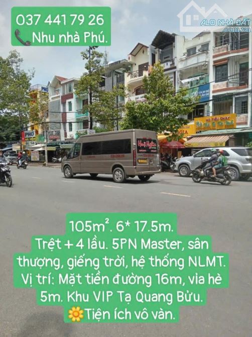 🔥MẶT TIỀN VIP, KINH DOANH ĐỈNH ĐƯỜNG SỐ TẠ QUANG BỬU Q8 – NGANG KHỦNG 6M – NHÀ 5 TẦNG – G
