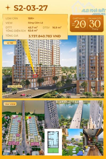 CĂN HỘ SÂN VƯỜN - VIEW SÔNG HIẾM CÓ
