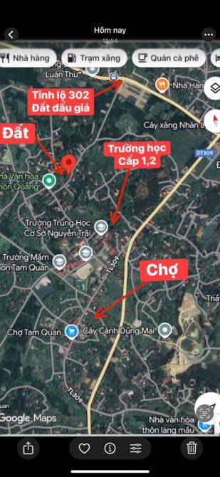 E BÁN Ô ĐẤT THÔN QUẴNG, Trục chính Liên Thôn, XÃ TAM QUAN _____Diện tích 120m2 thổ cư 50m