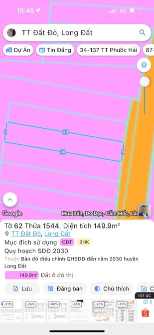 990TRIỆU- ĐẤT TRUNG TÂM THỊ TRẤN ĐẤT ĐỎ- NGAY SAU TRUNG TÂM HÀNH CHÍNH ---- Dt: 150m2( - 1