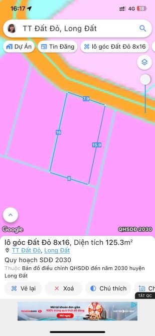 Bán lô góc 2 mặt tiền đường , gần kcn Đất Đỏ , BRVT - 1