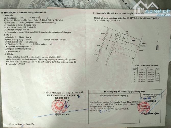 Bán đất Võ Thị Thừa, An Phú Đông, Quận 12, (4 x 15.5) 62m2, hẻm 7m, 3.85 tỷ - 1