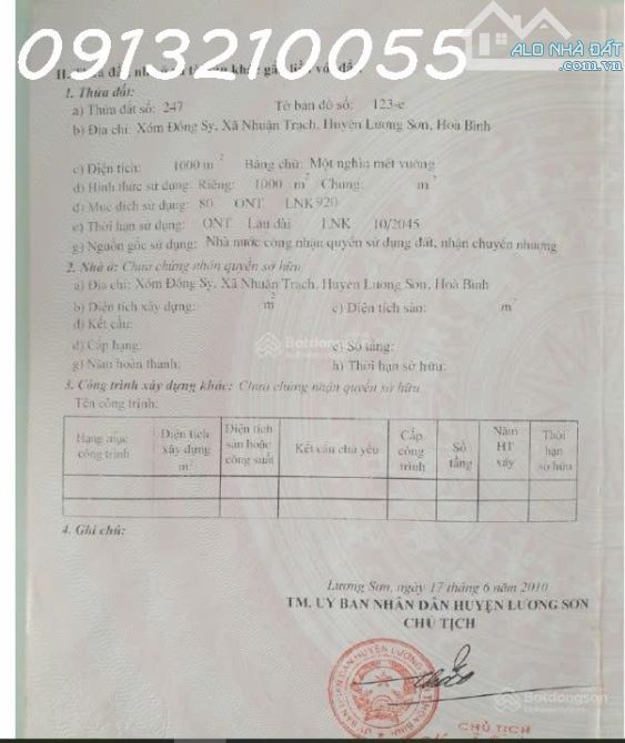 Siêu phẩm vị trí đẹp - Bán nhanh lô đất 2.000m² - 2 mặt tiền rộng 80m tại Lương Sơn - 1