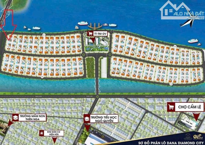 4 LÔ view SÔNG ngay cầu NGUYỄN TRI PHƯƠNG, khu ĐẢO NỔI NAM VIỆT Á - ĐÀ NẴNG - 4x382m² - 1