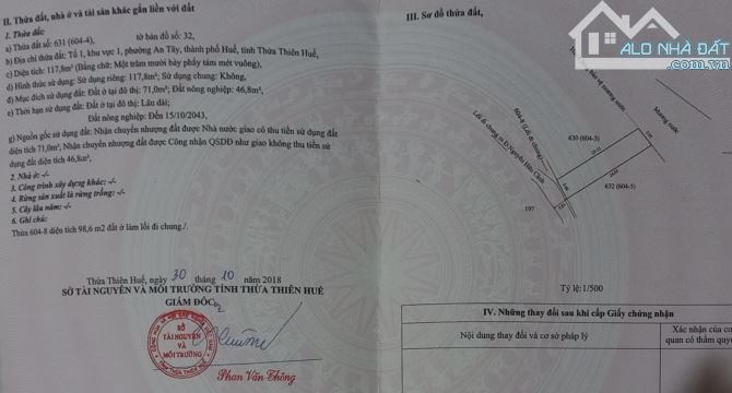 Bán Đất 117,8m2 Kiệt ôtô Nguyễn Hữu Cảnh, phường An Cựu, TP Huế, gần bến xe Phía Nam - 2
