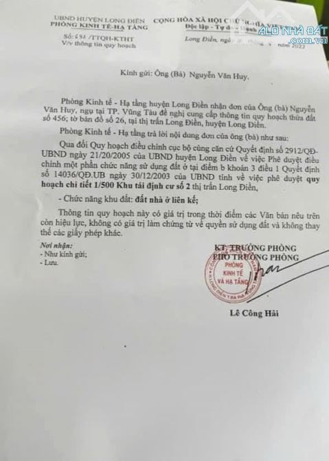 🔥 CẦN BÁN GẤP LÔ ĐẤT GÓC 2 MẶT TIỀN – KHU TÁI ĐỊNH CƯ CÂY QUÉO, QL55, TT LONG ĐIỀN 🔥 - 2