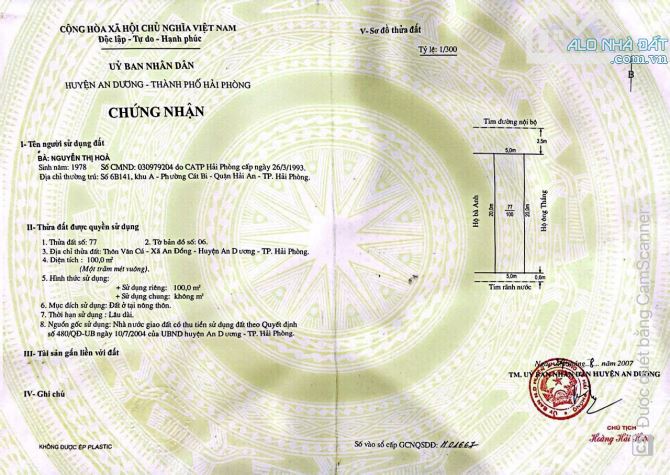 Bán gấp lô đất 100m2 ngang 5m khu Văn Cú, An Đồng, An Dương - 3