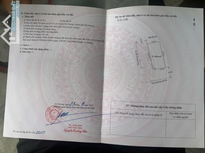 ❌❌❌Đất đẹp ở TĐC Lê Lợi , An Dương - DT : 103 m2 . Lô góc - 3