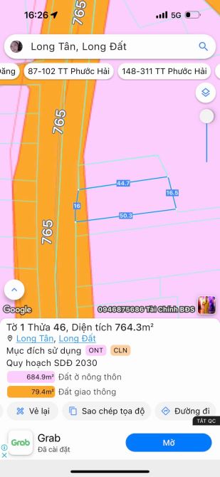 765m2 ĐẤT MẶT TIỀN TỈNH LỘ 765🌈🌈🌈 CHỈ 2TỶ950TR -Dt: ngang 16x50m; nở hậu 16.5 - 4