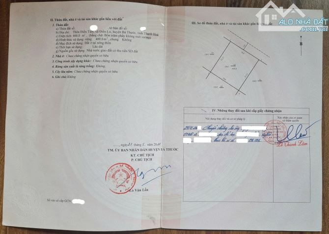 chủ cần bán gấp.HƠN 500TR - Diện tích 400m2 - Mặt tiền 19m. Phân lô ĐẤU GIÁ. Sổ VUÔN - 4