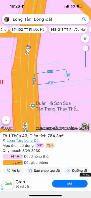 765m2 ĐẤT MẶT TIỀN TỈNH LỘ 765🌈🌈🌈 CHỈ 2TỶ950TR -Dt: ngang 16x50m; nở hậu 16.5 - 5