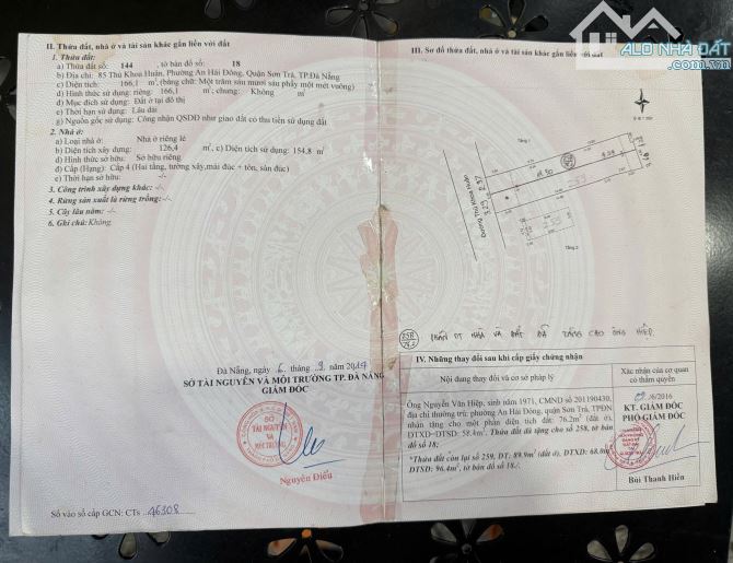 Bán lô đất 166m2 mặt tiền đường Thủ Khoa Huân sát Nguyễn Văn Thoại biển Mỹ Khê Đà Nẵng