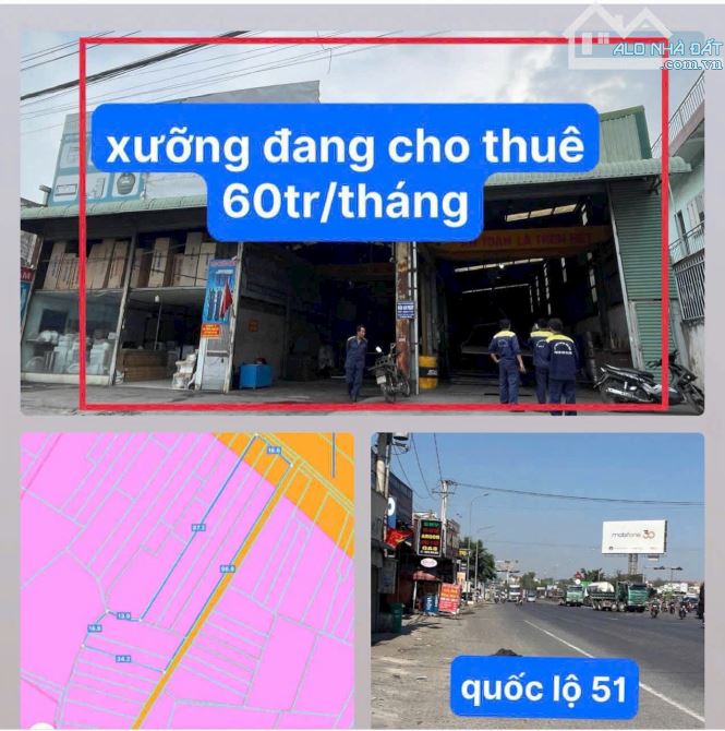 Bán gấp xưởng 2.100m² mặt tiền Quốc Lộ 51 – thu nhập 60tr/tháng – Biên Hòa Đồng Nai